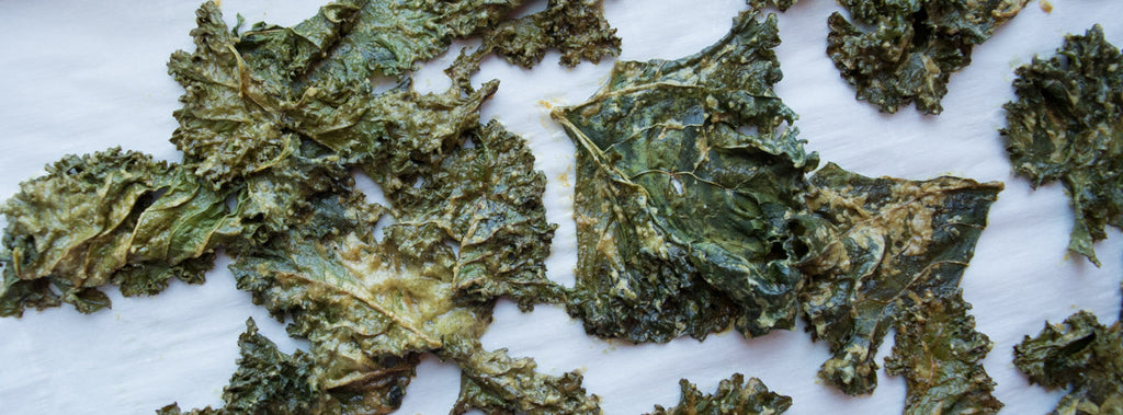 Seed Butter Covered Kale Chips (Vegan, Nut-Free)