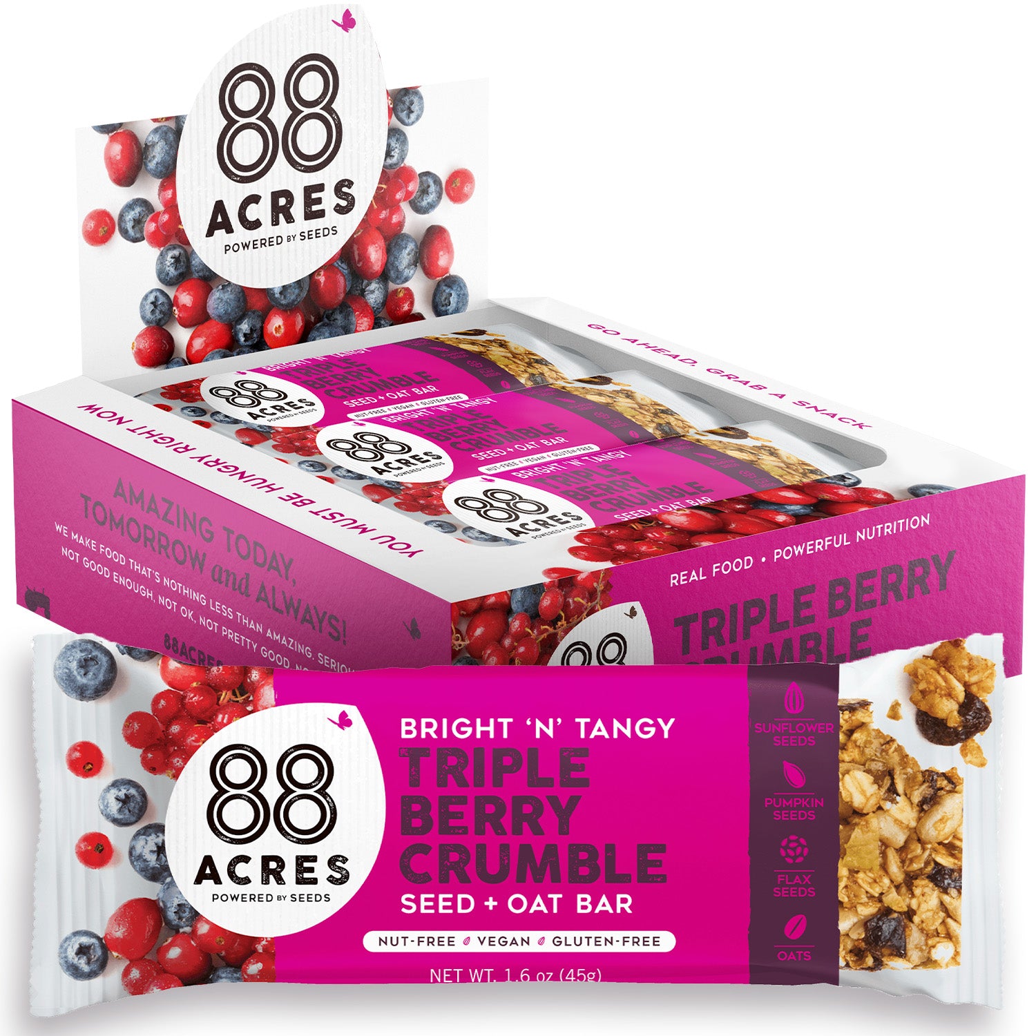 Triple Berry Crumble Seed + Oat Bars (9 Bars)