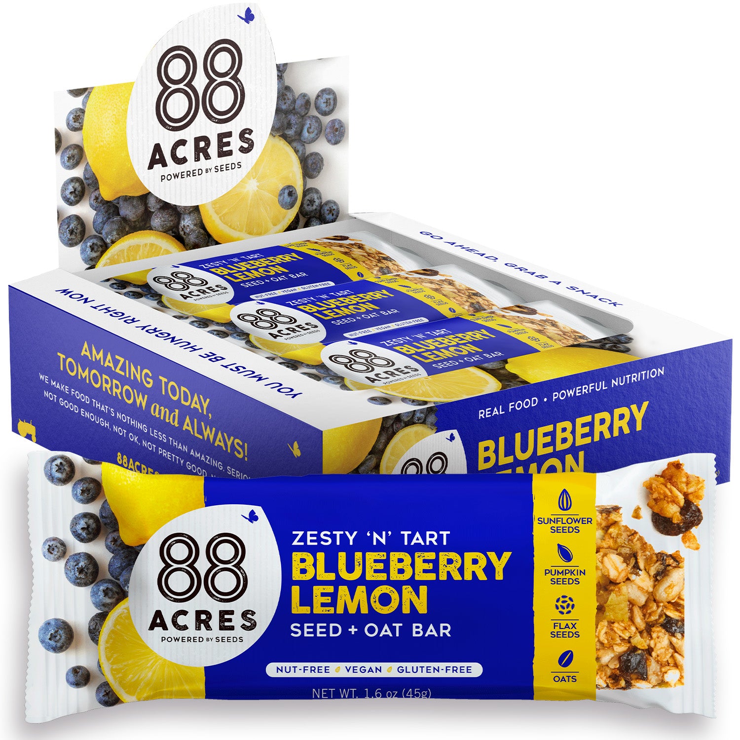 Blueberry Lemon Seed + Oat Bars (9 Bars)