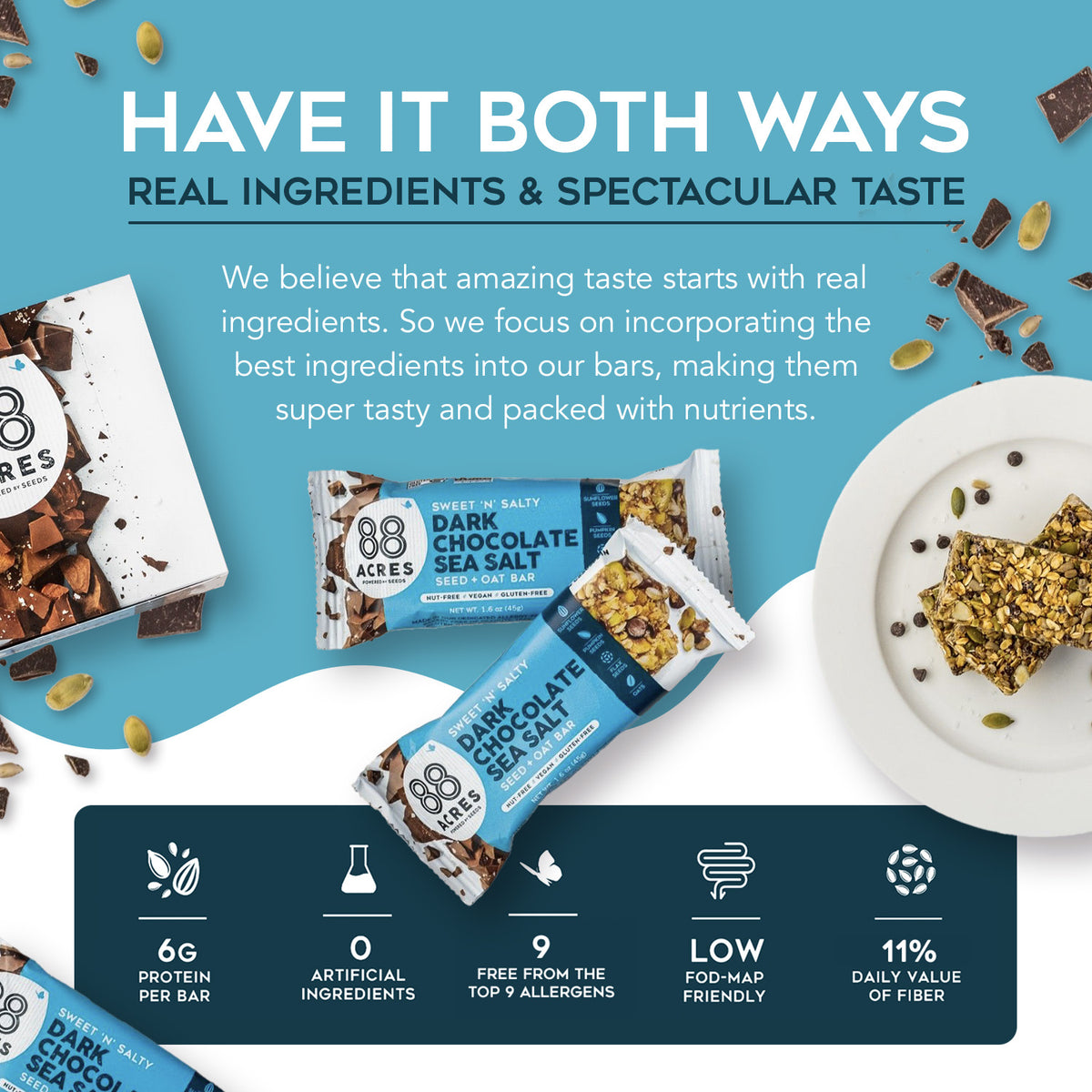 dark chocolate sea salt seed bar