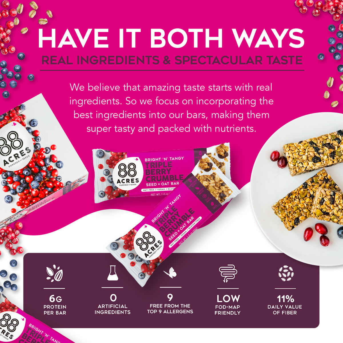 triple berry crumble snack bar