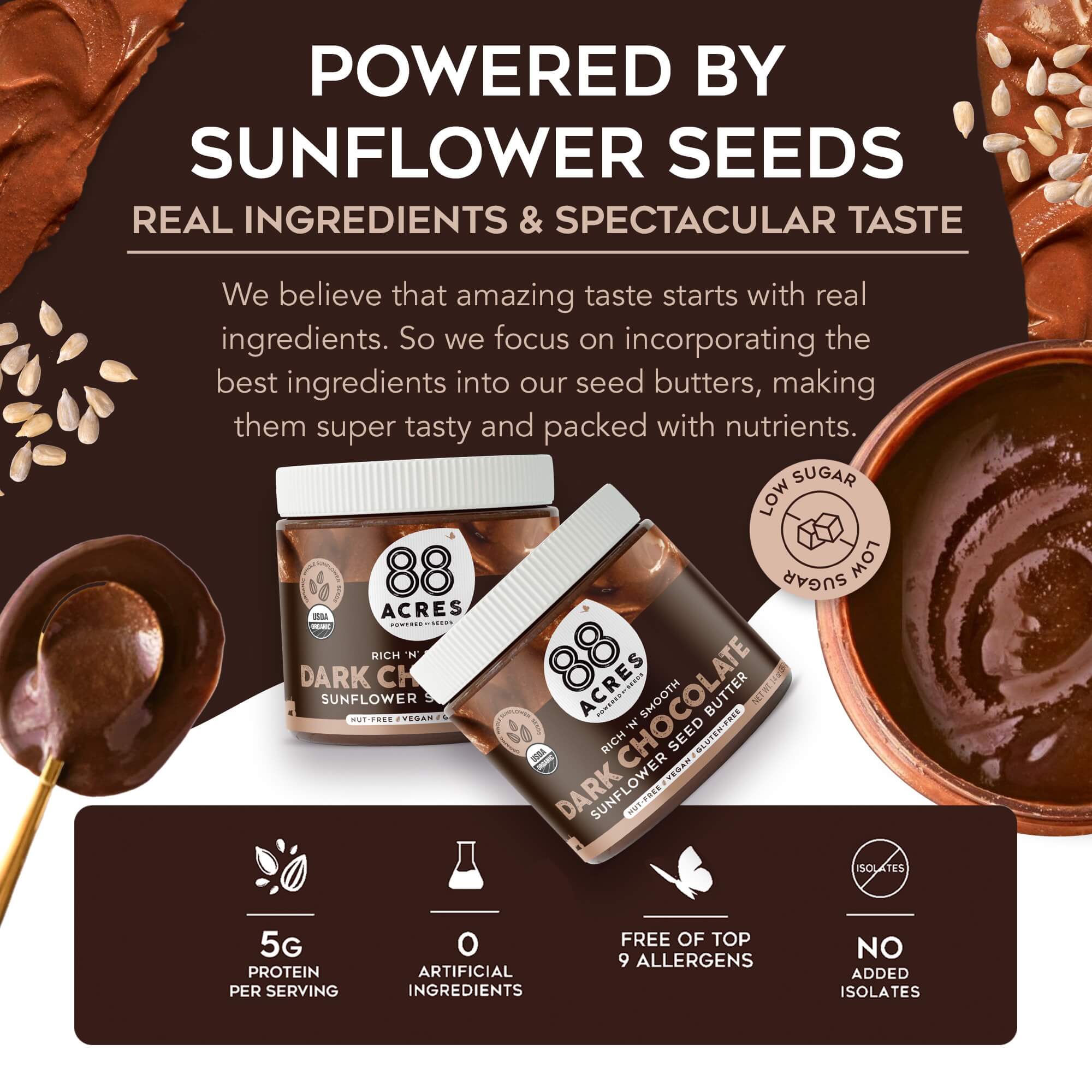 Dark Chocolate Sunflower Seed Butter (14 oz Jar)