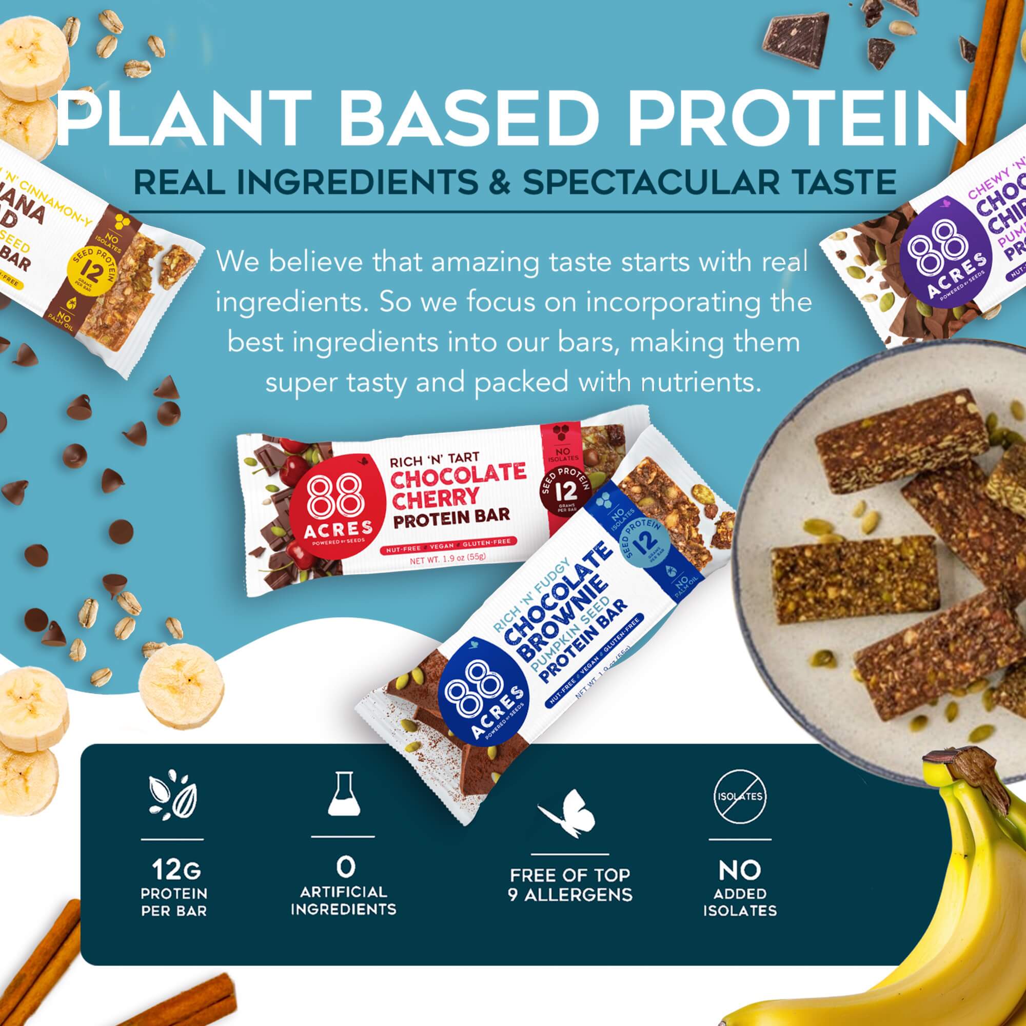 Protein Bar Sample Pack (4 Bars) | 88 Acres