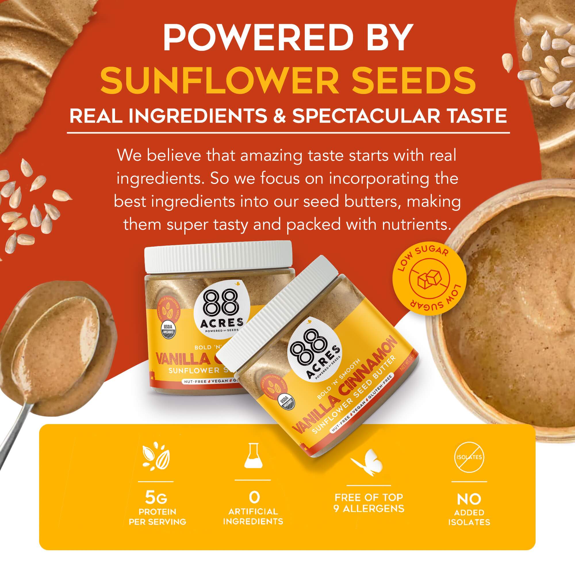 Vanilla Cinnamon Sunflower Seed Butter (14 oz Jar)