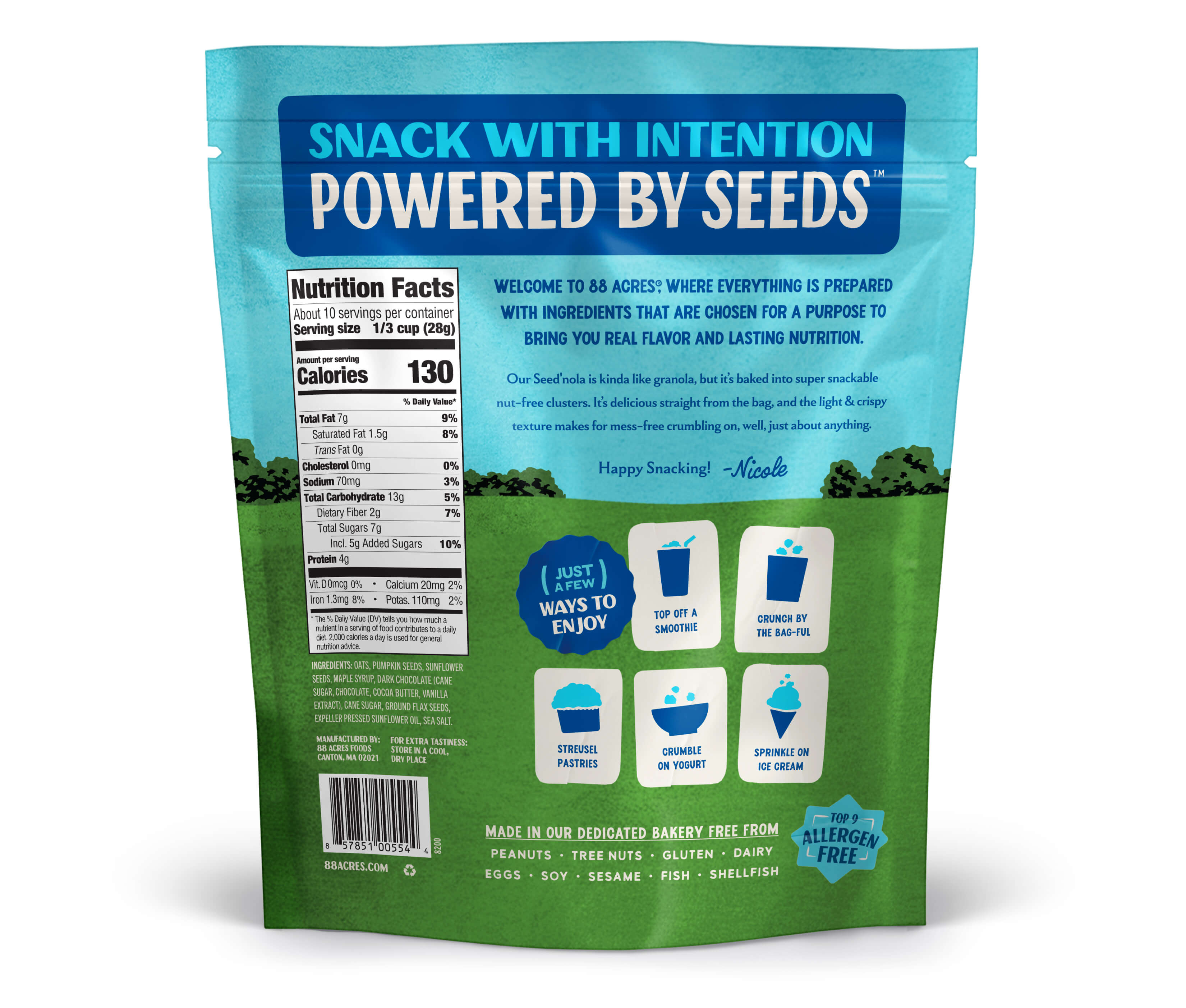 Dark Chocolate Sea Salt Seed'nola (10 oz Bag)