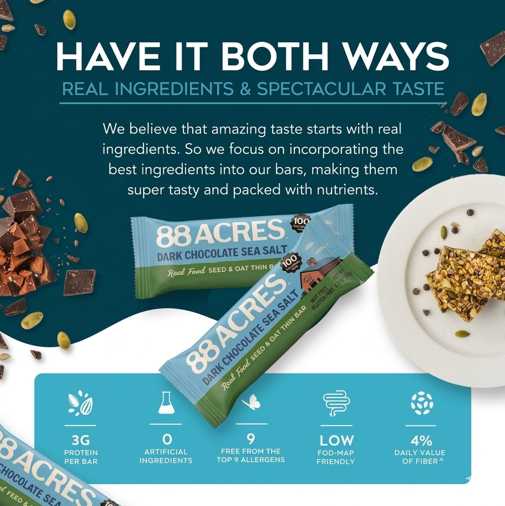 Dark Chocolate Sea Salt Seed + Oat Thin Bars (18 Bars)
