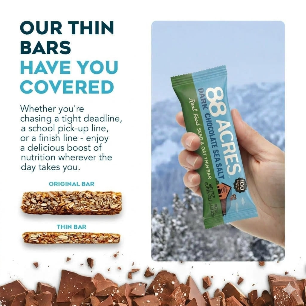 Dark Chocolate Sea Salt Seed + Oat Thin Bars (18 Bars)