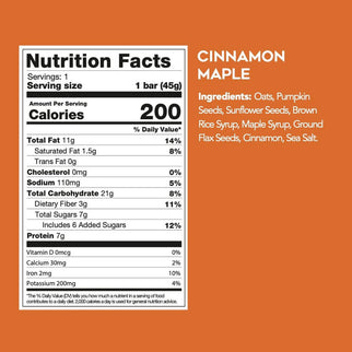 Cinnamon Maple Seed + Oat Bars (9 Bars)