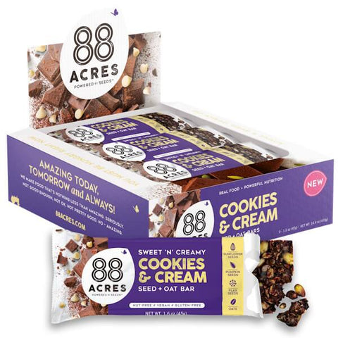 Cookies and Cream Seed + Oat Bars (9 Bars) – 88 Acres