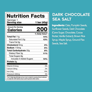 Dark Chocolate Sea Salt Seed + Oat Bars (9 Bars)