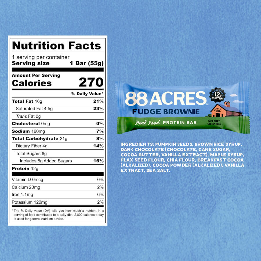 Nutrition facts for Fudge Brownie Protein Bars (9 Bars)